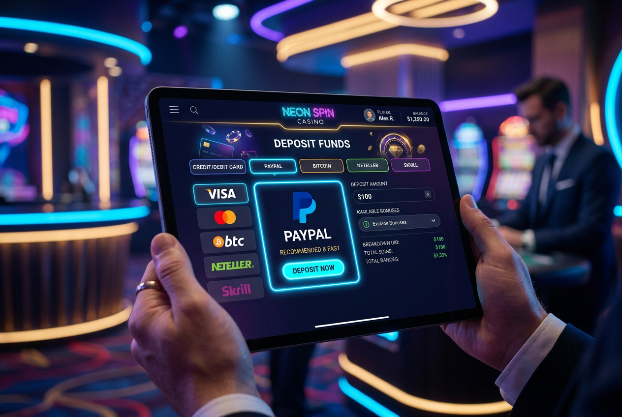 Interfejs Yep! Casino z sekcją płatności i metodami e-portfela